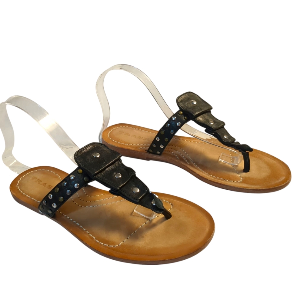 Trask Leather Flip Flops Thong Sandals with Studded Details Size 8.5 - Picture 4 of 6